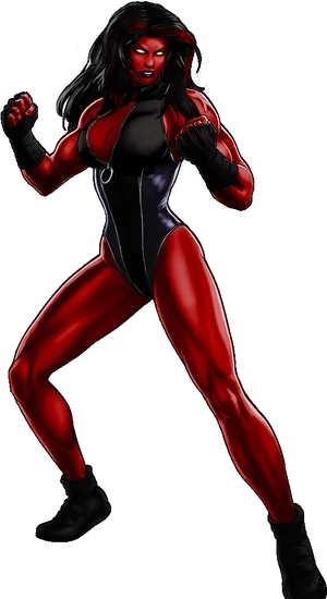 Red She Hulk Illustration PNG Image