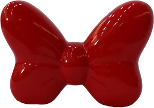 Red Shiny Bow Sculpture PNG Image