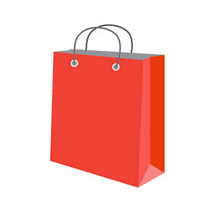 Red Shopping Bag Graphic PNG image with transparent background