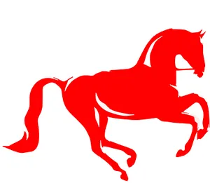 Red Silhouette Galloping Horse PNG Image