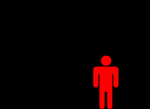 Red Silhouette Man Black Background PNG with transparent background