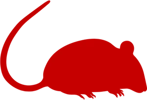 Red Silhouette Rat Graphic PNG Image