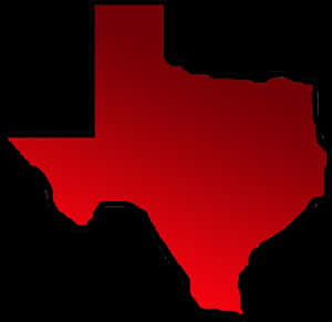 Red Silhouette Texas Map PNG image with transparent background