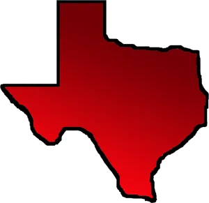 Red Silhouette Texas Map PNG Image