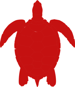 Red Silhouette Turtle PNG Image