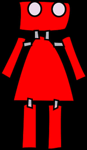 Red Simple Robot Illustration PNG with transparent background
