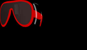 Red Ski Goggles Black Background PNG image with transparent background