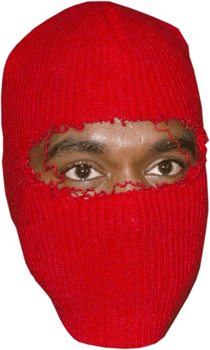 Red Ski Mask Eyes Peering Out PNG