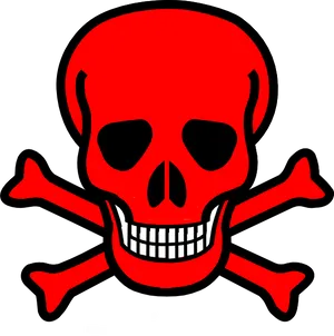 Red Skulland Crossbones Graphic PNG Image