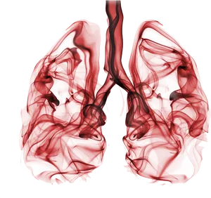 Red Smoke Lungs Illustration PNG Image