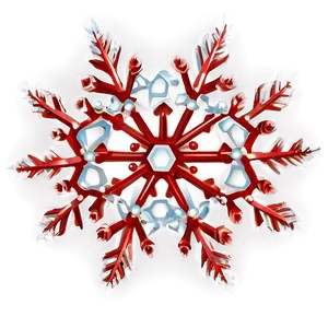 Red Snowflake C PNG Image