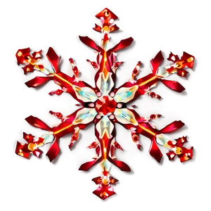 Red Snowflake D PNG Image