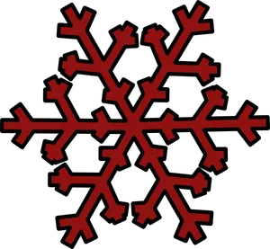 Red Snowflake Designon Blue Background PNG Image