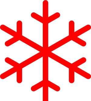 Red Snowflake Icon Simple Background PNG Image