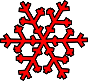 Red Snowflake Silhouette PNG Image