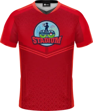 Red Soccer Jersey Design PNG Image