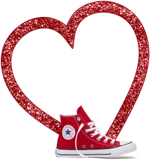 #mq #red #shoes #heart #frame #frames #border #borders - Converse All Star, HD Png Download PNG