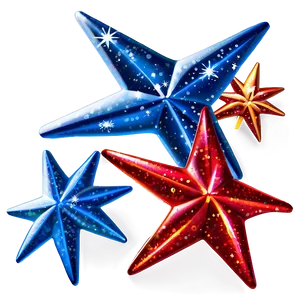 Red Sparkle Stars Png 12 PNG Image