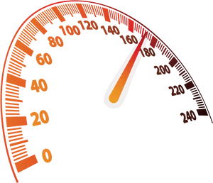 Red Speedometer Indicator PNG Image