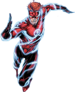 Red Speedster Hero Illustration PNG Image