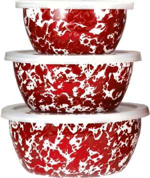 Rd30 Red Swirl Nesting Bowls - Golden Rabbit Green Swirl Nesting Bowls PNG image with transparent background