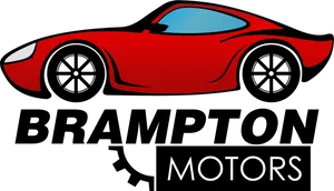 Red Sports Car Brampton Motors Logo PNG Image