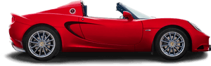 Red Sports Car Convertible Side View PNG image with transparent background