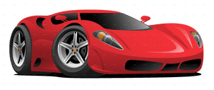 Red Sports Car Illustration PNG image with transparent background