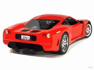 Red Sports Car Illustration PNG Image