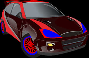 Red Sports Car Illustration PNG image with transparent background