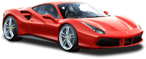 Red Sports Car Profile View PNG with transparent background