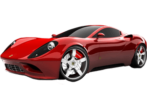 Red Sports Car Profile View PNG with transparent background