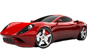 Red Sports Car Profile View PNG Image