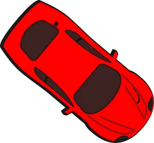 Red Sports Car Top View Illustration PNG Image