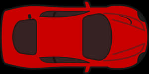 Red Sports Car Top View Vector PNG with transparent background