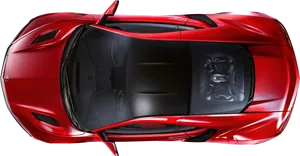 Red Sports Car Top View PNG Image