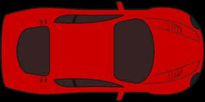 Red Sports Car Top View PNG with transparent background