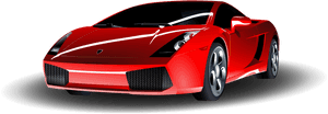 Red Sports Car Vector Illustration PNG with transparent background