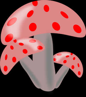 Red Spotted Mushrooms Illustration PNG with transparent background