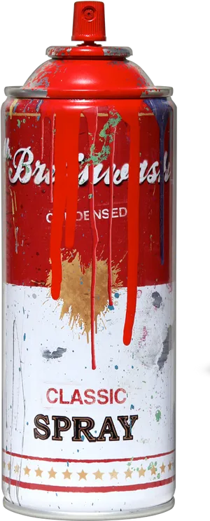 Red Spray Paint Can Dripping PNG Image