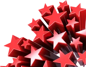 Red Star Cluster Abstract PNG Image