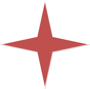 Red Gradient 4 Point Star - Red Four Pointed Star, HD Png Download PNG