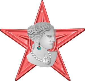 Red Star Jewelry Showcase PNG Image