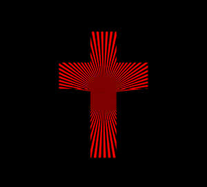 Red Starburst Cross Optical Illusion PNG