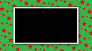 Red Starson Green Background Frame PNG with transparent background