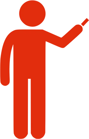 Red Stick Figure Presentation PNG Image