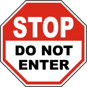 Red Stop Do Not Enter Sign PNG Image