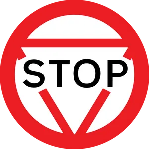 Red Stop Sign Graphic PNG Image