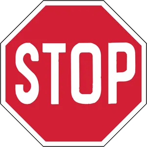 Red Stop Sign Octagon PNG Image