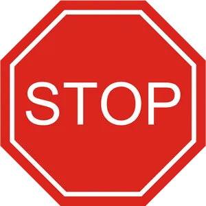 Red Stop Sign Octagon PNG Image